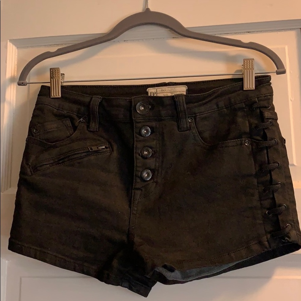 Black Moto Shorts